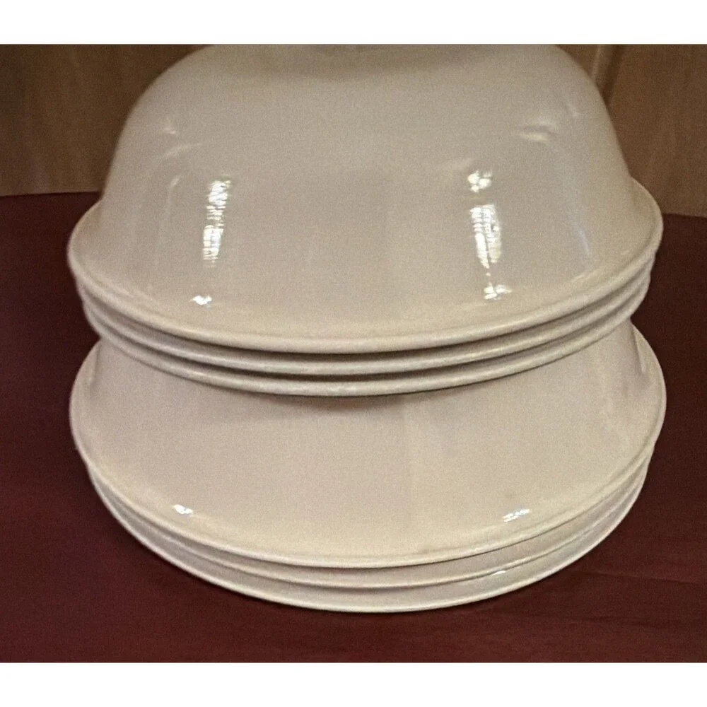 Set Of 6 Corelle Home Garden Birdhouse 3 Cereal Bowls &3 Dessert Green Strip GUC